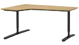 [FURN_1118] Corner Desk Black